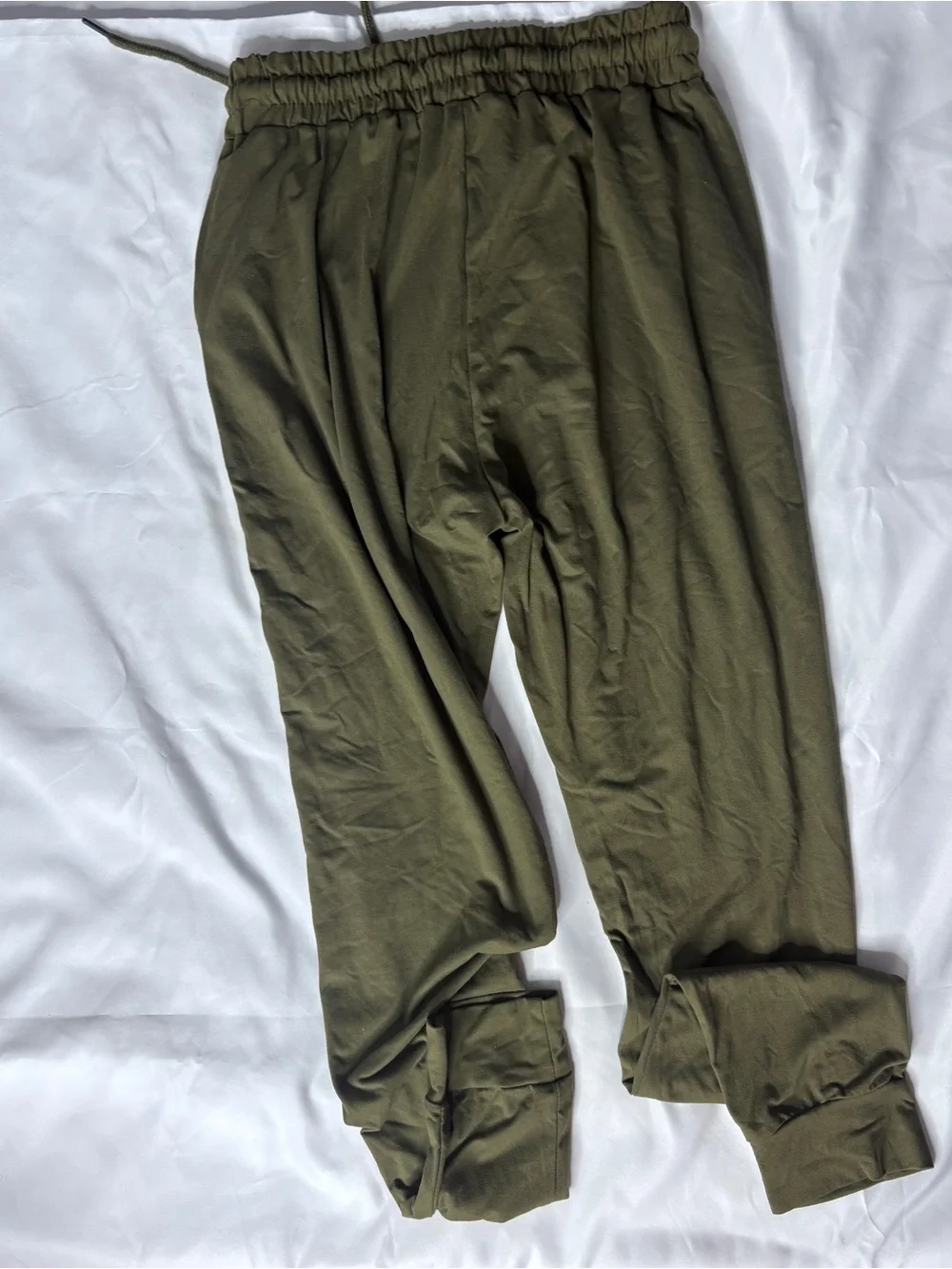 Source Unknown Olive Green Jogger Pants with Drawstring